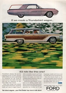 1963 Ford Country Squire Wagon "Thunderbird Wagon" Original Color Ad - Picture 1 of 1