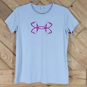 Under Armour Youth Womens HeatGear Loose Fit T-Shirt Purple Logo Youth Size XL - Picture 1 of 4