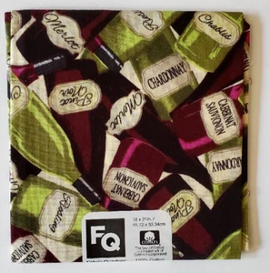 Quilt Fabric Fat Quarter Novelty Wines JoAnn Fabrics 18"x21" 100% Cotton - Picture 1 of 3