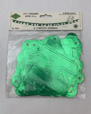 Banner Happy St. Patrick’s Day folha verde pendurado carta 8 pés ~ Beistle 33828 - Imagem 1 de 4