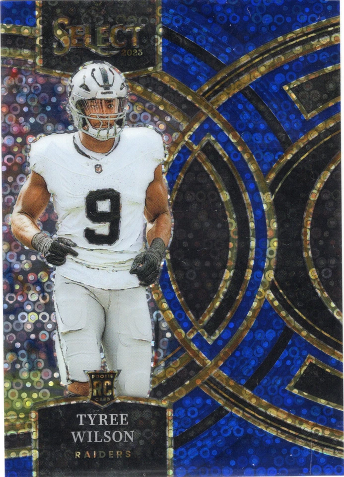 2023 Select Tyree Wilson Blue Disco Prizm 9/25 Premier Level #119 Raiders - Image 1 of 2