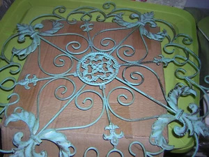 Antique Look Metal Art Rustic Iron  TealColor 20"Round Assembled OutOfBox NEW - Picture 1 of 3