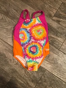 Girls Size 5 SPEEDO One Piece Bathing Suit Swimsuit RACER BACK Multi-color - Picture 1 of 3