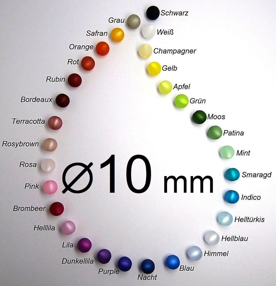 5/10/15/20/31 echte Polarisperlen Ø 10 original Polaris Kugeln Perlen rund matt - Bild 1 von 3