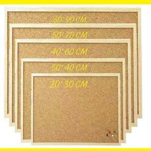 Cork Board Pin Message Notice Board Office Memo Wooden Frame Bulletin Pinboard - Picture 1 of 11