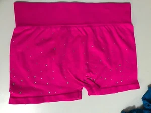 Malibu Sugar Seamless Rhinestone Girls Shorts Hot Pink - Picture 1 of 1