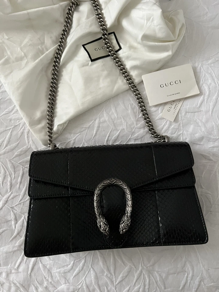 Gucci Black Dionysus Python Shoulder Bag - Image 1 of 4