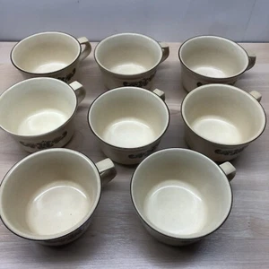 Vintage Pfaltzgraff Village Pattern dinner set- 8 Coffee Tea Glass cup mug 6-1 - Picture 1 of 12