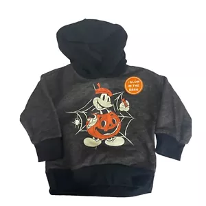 Disney Baby Mickey Mouse Glow In The Dark Hoodie Unisex Infant Size 12 Months - Picture 1 of 6