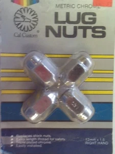 NOS Cal Custom Metric Acorn Wheel Lug Nuts #5207 Set of 4 Chrome 12MM x 1.5 Rt - Picture 1 of 2