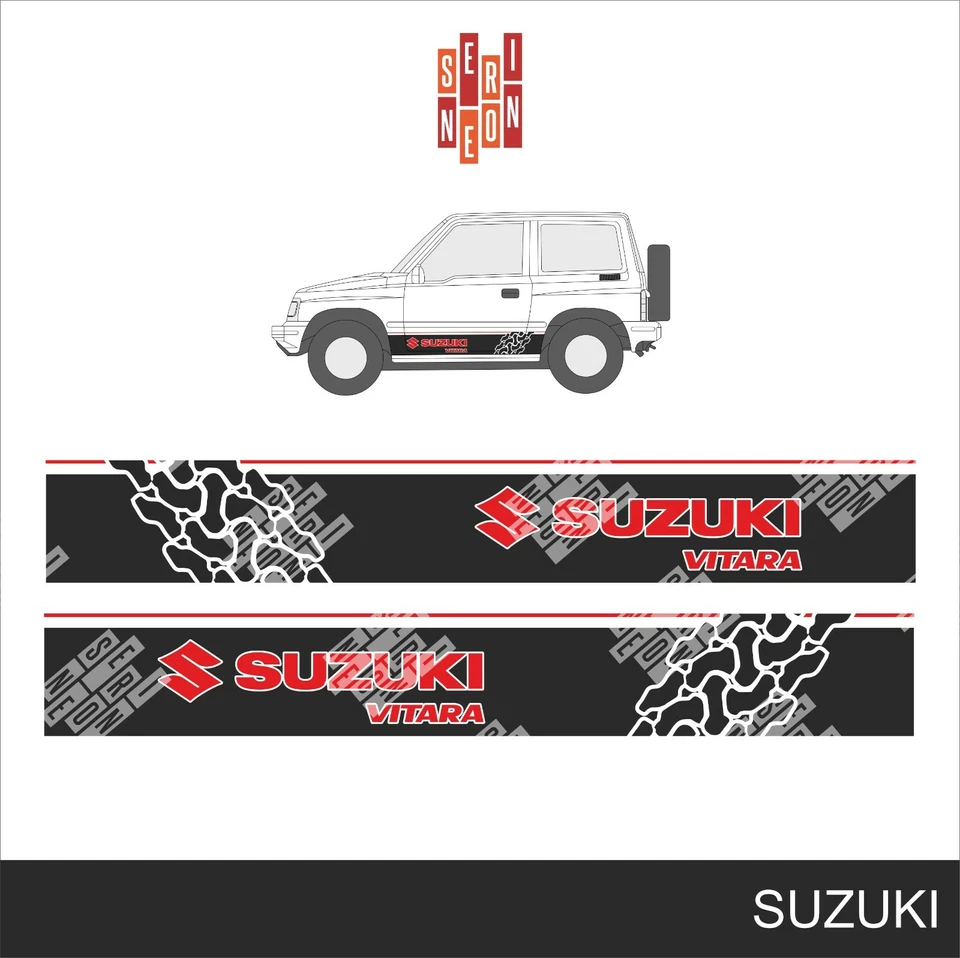 Kit adesivi stickers sottoporta fuoristrada SUZUKI VITARA 1989 4x4 - Imagen 1 de 1