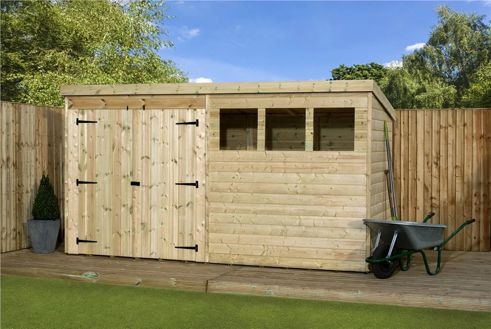 Empire 4500 Pent Garden Shed 4500 SHIPLAP10X6 12X6 14X6 PRESSURE TREATED T&G - Image 1 of 4