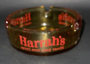 Vintage Harrah's Hotel/Casino Reno & Lake Tahoe Amber  Glass Ashtray - Picture 1 of 2