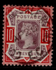GB QV SG210 SPEC K39(1), 10d dull purple & carmin, FINE USED. Katze 42£. CDS - Bild 1 von 1
