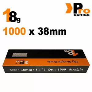 18g 1000 x 38mm Brad Nails,(for Nailers, Paslode,Dewalt,t4,ProSeries Silverline) - Picture 1 of 1