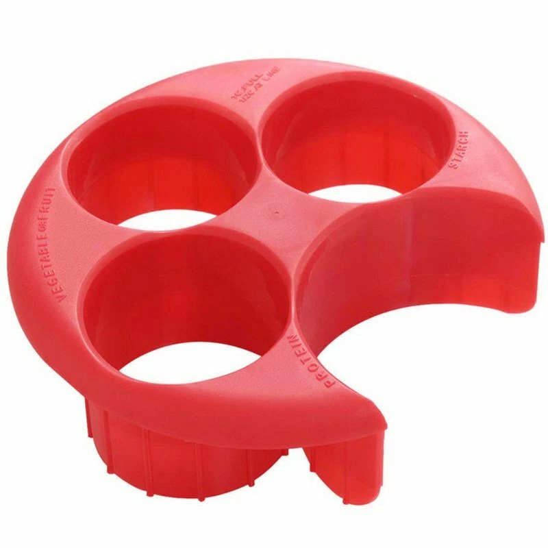 Placa de control de porciones para medir comidas dieta roja pérdida de peso herramienta de alimentación saludable Foto 1 de 3