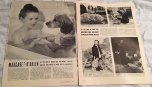 Artículo de revista Margaret O'Brien 1944 - Artículo de revista vintage de 2 páginas - Imagen 1 de 6