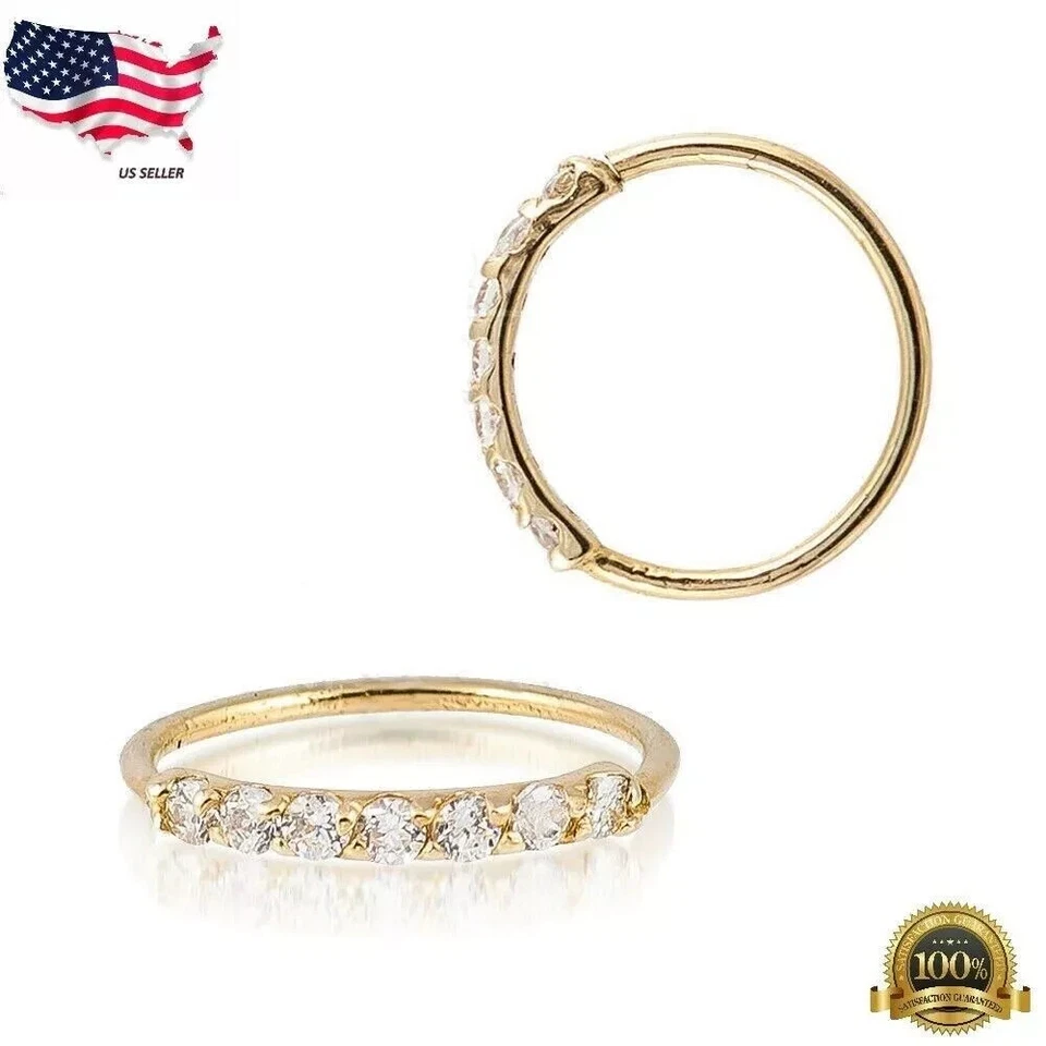 1 pieza acero quirúrgico nariz anillo aro tabique piercing circonita cúbica cartílago pendientes joyería Foto 1 de 1