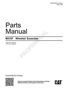 Caterpillar Cat M315F Mobilbagger Teilekatalog Handbuch - Bild 1 von 1