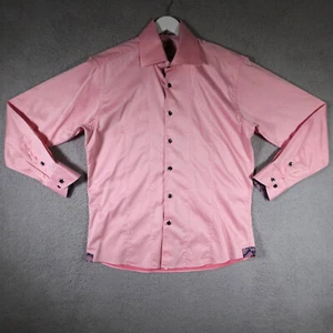 SIR Long Sleeve Dress Shirt Mens SZ 4 Flip Cuff 100% Cotton Slim Shirt - Pink - Picture 1 of 13