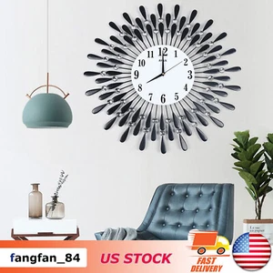 Nordic 3D Luxury Large Art Wall Clock 12-Hour Metal Watch Living Room Home Decor - Picture 1 of 13