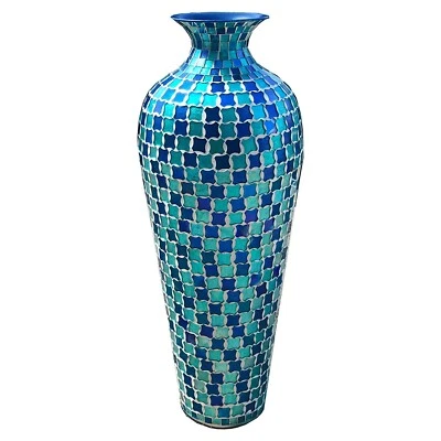 DecorShore Decorative Mosaic Vase- Tall Home Decor Geometric Pattern Metal Floor - Image 1 of 4