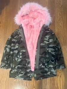 Chloe K Girls Removable Fur Lined Parka  Military Jacket - Size 10 - Picture 1 of 3