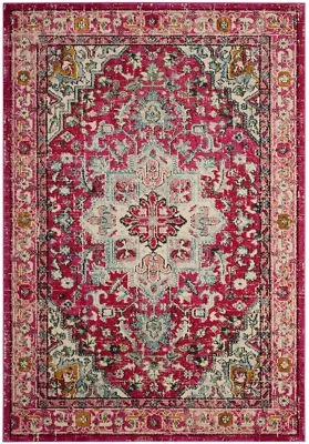 Safavieh Classic Texture Fuchsia / Light Blue Vintage Area Rug MNC250J - Image 1 of 2