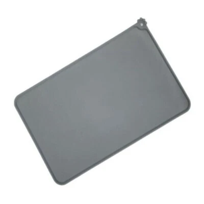 2 X Cat Dog Food Mat For Pet Feeding Bowl Waterproof Silicone UK Dark Grey X2 - Image 1 of 4