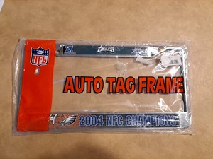 PHILADELPHIA EAGLES 2004 NFC CHAMPIONS METAL CHROMED LICENSE PLATE FRAME SEALED - Picture 1 of 2