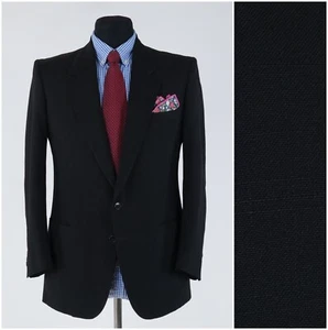 Mens PIERRE CARDIN Blazer 40R UK Size Black Wool Sport Coat Vintage Jacket - Picture 1 of 12