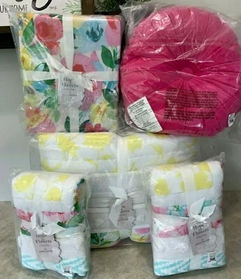 Pottery Barn Kids Hope for Flowers Patchwork Concéntrico REINA Edredón Fundas Sábana+ Foto 1 de 4