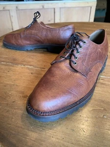 H. S. Trask Chilli Tan Buffalo Hyde Lug Sole Oxfords USA 10 M - Picture 1 of 11