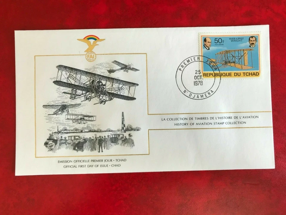 CHAD TCHAD 1978 FDC FAI AVIATION WRIGHT BROTHERS FLYER - Image 1 of 1