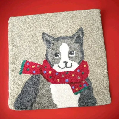 Funda de almohada de gato con gancho de gatito cálido Martha Stewart 18" X 18" Texturizado Foto 1 de 4