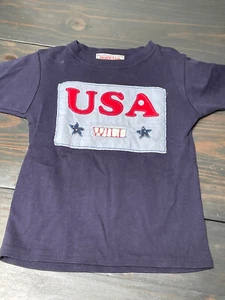 Shades Kids USA 'WILL' Personalized Flag T-Shirt Boys Size 6T 6 Navy Blue Red - Picture 1 of 5