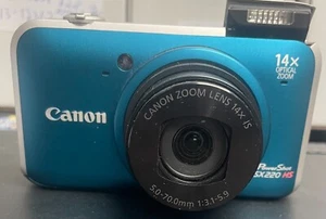 CANON POWERSHOT SX220 HS BLAU - TOP ZUSTAND!! - Bild 1 von 8