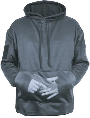Mens Solid Concealed Carry Hoodie Pass Through Kangaroo Pocket CCW - Image 1 of 4