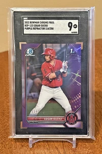 Edgar Quero /250 1ST BOWMAN 2022 Bowman Chrome Purple Ref SGC 9 MINT White Sox - Picture 1 of 3