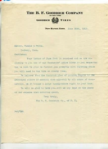 Vintage Letterhead BF GOODRICH TIRES New Haven CT 1912  - Picture 1 of 1