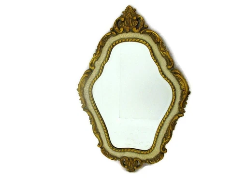 Gorgeous Large Ornate Oval Crackled White Wood Wall Hanging Mirror Romantic Holl Cover