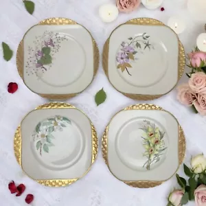 Antique Haviland Limoges France Porcelain Plates Floral Gilt Multi-Motif 8-1/2" - Picture 1 of 15