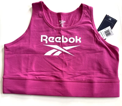 Sujetador deportivo Reebok talla grande 2X rosa oscuro nuevo Foto 1 de 4