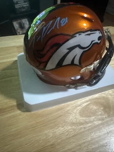 Signed Tim Patrick Denver Broncos Flash Alternate Mini Helmet JSA Certified - Picture 1 of 4