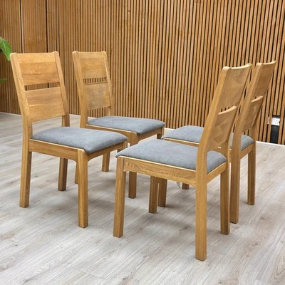 Furniture Village 'Bakerloo' Wooden Back Dining Chair - Set of 4 Upholstered NEW - Image 1 of 4