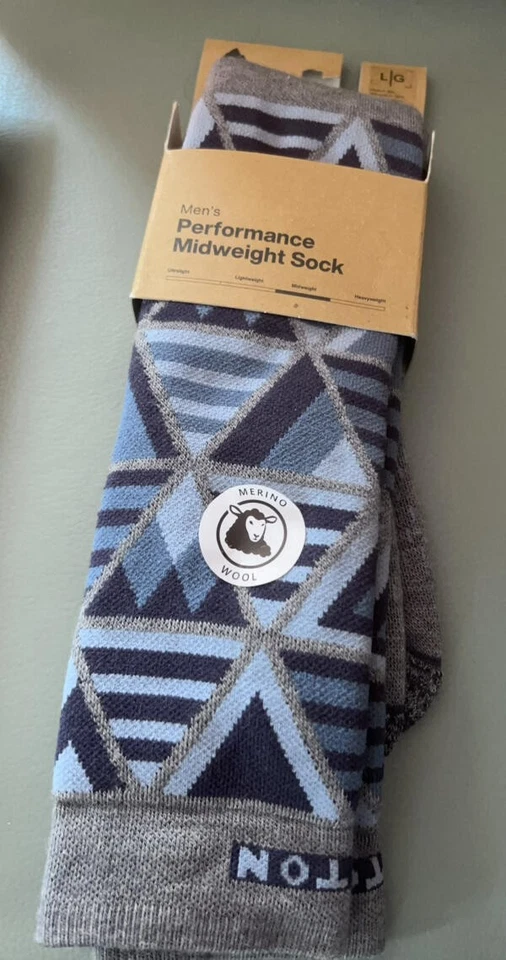 BURTON Men's L Merino Wool Blend Performance Midweight Socks Ski SnowBoard