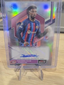 Alejandro Balde Auto 2022-23 Topps Finest UCL & UEL - Picture 1 of 2