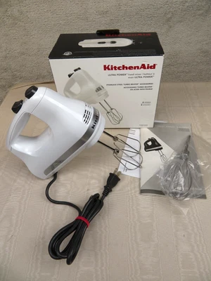 KitchenAid Batidora de Mano Ultra Power 6 Velocidades KHM614WH Turbo Batidora Blanca   Foto 1 de 4