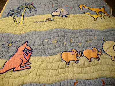 CARTERS Manta Cuna Temática Selva Vintage León Tigre Jirafa Acolchada 42x32 CAJA Foto 1 de 4