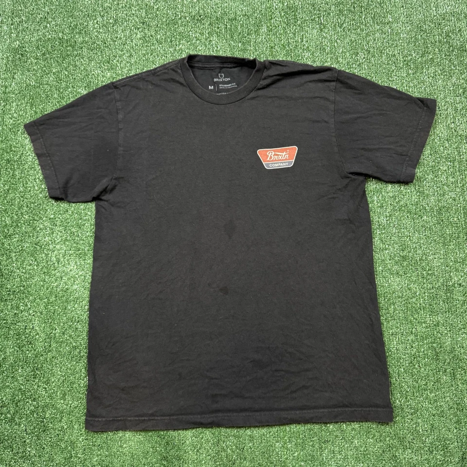 Camiseta gráfica Brixton para hombre talla M negra manga corta ropa de calle skateboading Foto 1 de 4